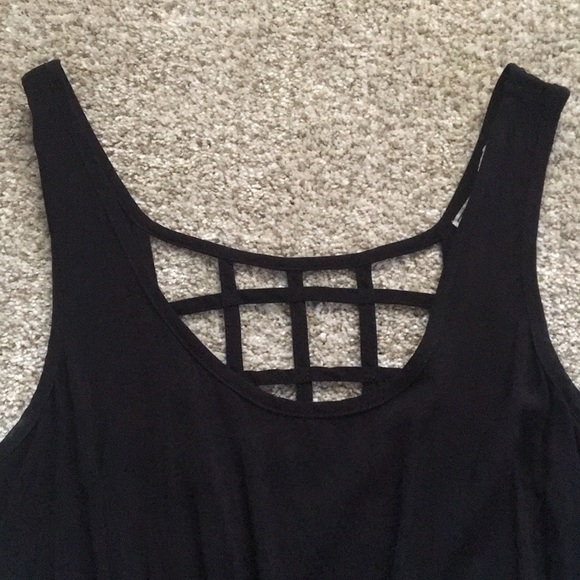 Black Romper w/ Cut Out Design on Back - Picture 2 of 6